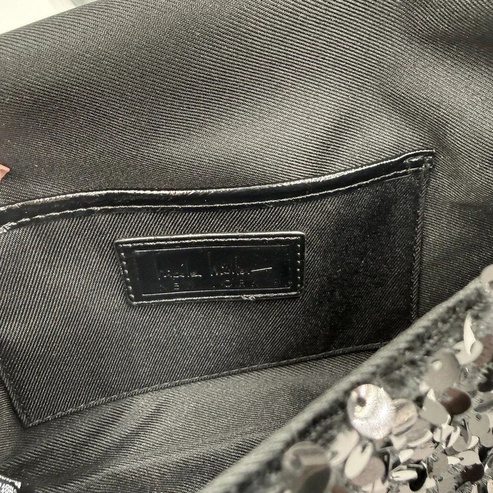 Nicole Miller Black‎ Sequin Shoulder Bag NWT Evening Party Crossbody Adjustable